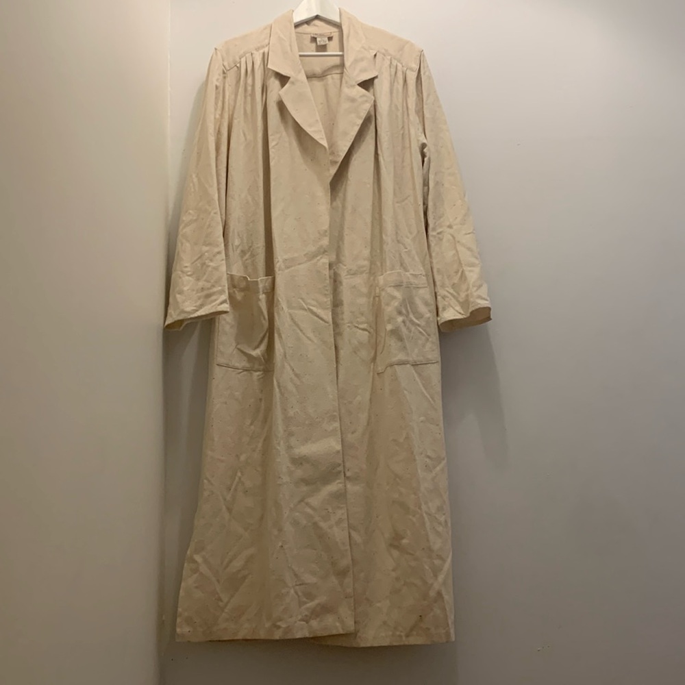 Vintage raw silk duster/trench coat , by George Georgiou/ NaturElle